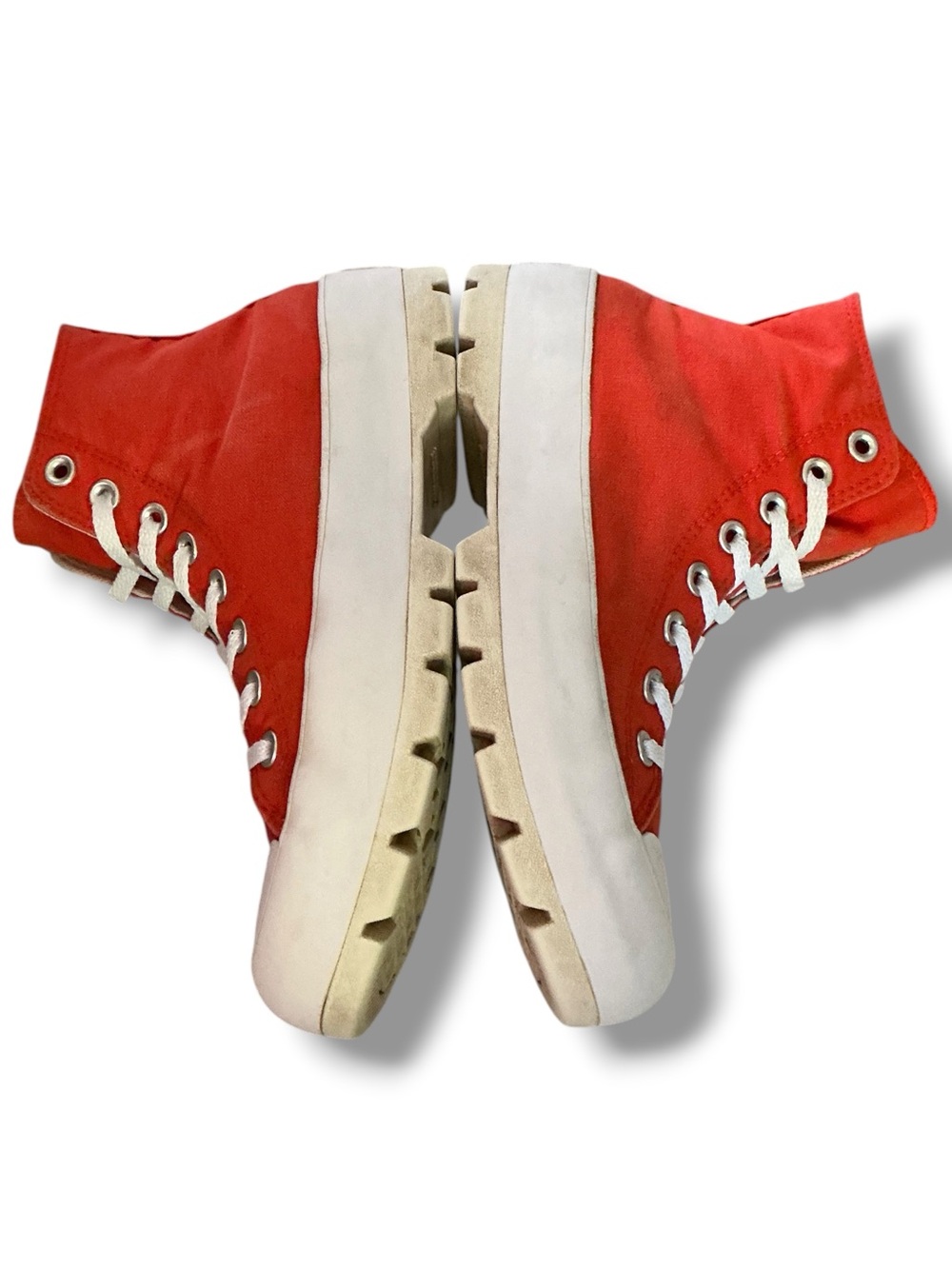 Converse High Top Platform Sneakers - Orange with White - Picture 10 of 12